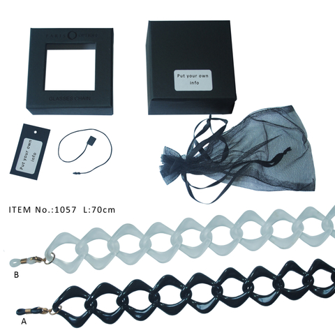 Flat Non-Slip Luxury Eyeglass Acrylic Chain